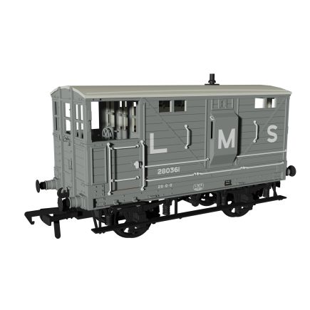 Rapido 987004 OO Gauge LNWR Diagram 17B Brake Van Pre 1936 LMS Grey No.280361