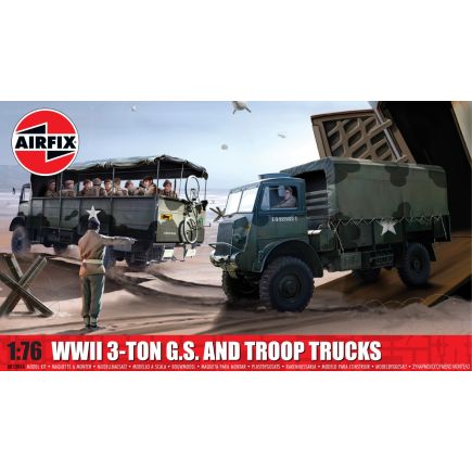 Airfix A03306A WWII 3 Ton 4x4 General Service & Troop Truck Plastic Kit