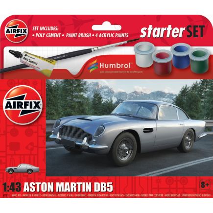 Airfix A55011 Aston Martin DB5 Plastic Kit Starter Set