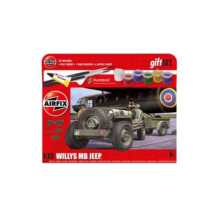 Airfix A55117A Willys MB Jeep Plastic Kit Starter Set