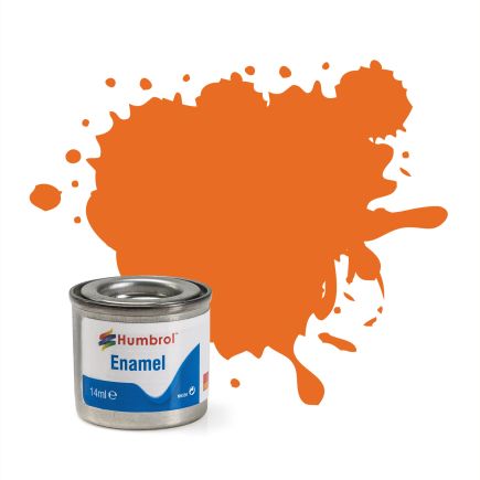 Humbrol No.18 Orange Gloss Finish Enamel Paint 14ml Tinlet