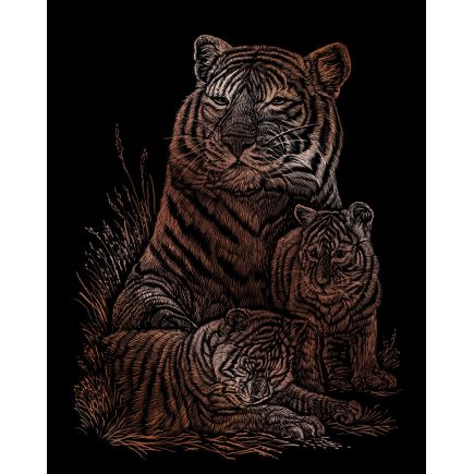 Royal & Langnickel COPF12 Tiger and Cubs Copper Engraving Art