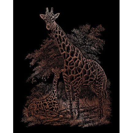 Royal And Langnickel COPF16 Giraffe And Baby Copper Engraving Art