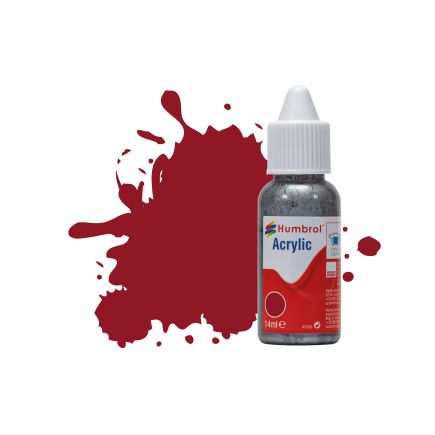 Humbrol DB0020 No.20 Crimson Gloss 14ml Acrylic Paint Dropper Bottle