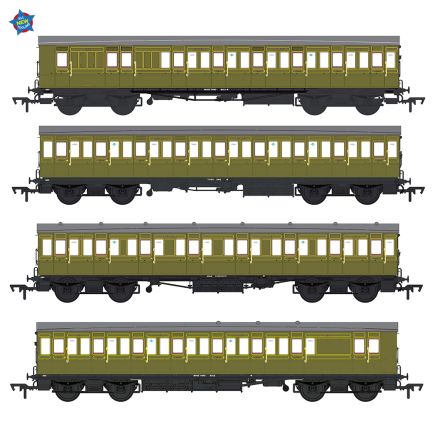 EFE Rail E86021 OO Gauge Set Of 4 LBSCR 54ft Isle of Wight Coaches SR Maunsell Green