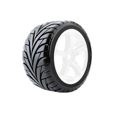 Fastrax FAST1092W-0 Pack Of 2 1/8 Truggy Eagle Tyres Mounted On 5 Spoke Wheel White