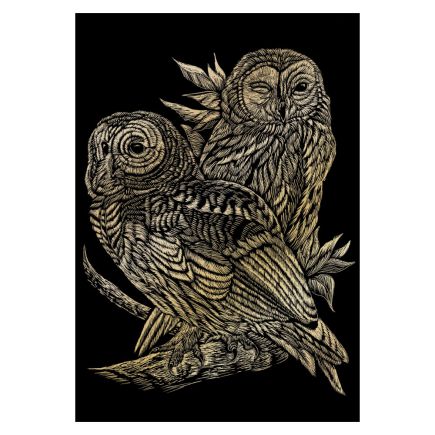 Royal And Langnickel GOLF13 Owls Gold Engraving Art