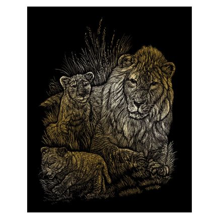 Royal And Langnickel GOLF14 Lion And Cubs Engraving Art