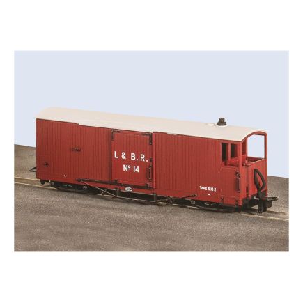 Peco GR-240BO OO-9 L&B 8 Ton Bogie Brake Van  L&B Red No.14