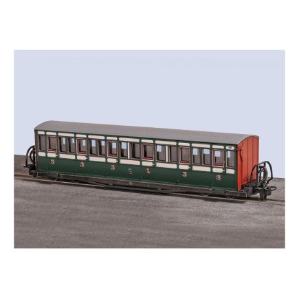 Peco GR-601A OO-9 Ffestiniog Railway Short Bowsider Bogie Coach No.17 Early Preservation Green