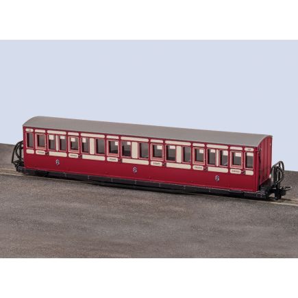 Peco GR-622A OO-9 Ffestiniog Railway Bowsider Long Coach Red And Cream No.19