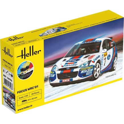 Heller 56196 Ford Focus WRC 2001 Plastic Kit Starter Set