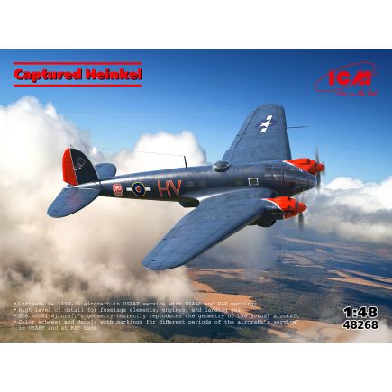 ICM 48268 Heinkel HE-111 H-20 Bomber Captured Version Plastic Kit