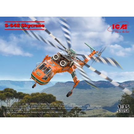 ICM 53058 Sikorsky S-64E Skycrane Helicopter Plastic Kit