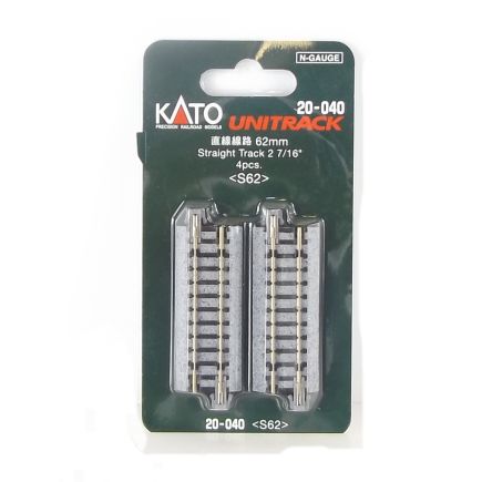 Kato K20-040 N Gauge Unitrack (S62) Straight Track 62mm (Pack Of 4)