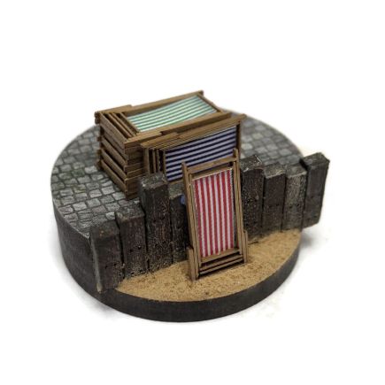 Scale Model Scenery LX483 OO Gauge Deckchairs Laser Cut Kit