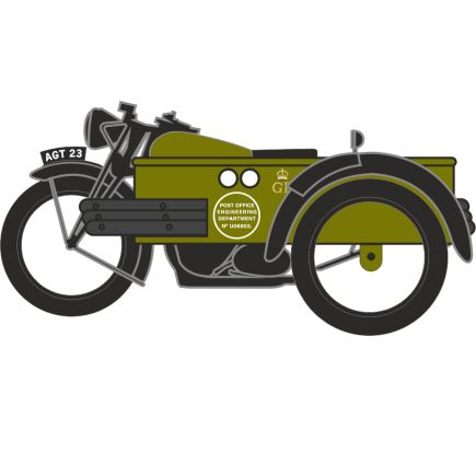 Oxford Diecast NBSA004 N Gauge Motorcycle With Sidecar Post Office Telephones