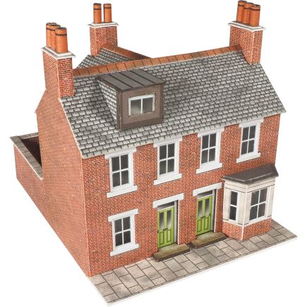 Metcalfe PN103 N Gauge Red Brick Terraced Houses Card Kit