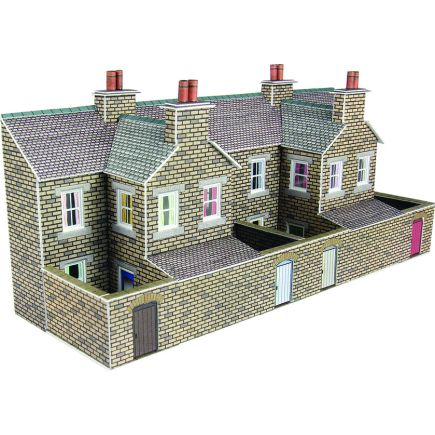 Metcalfe PN177 N Gauge Low Relief Stone Terraced House Backs Card Kit