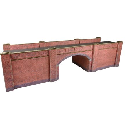 Metcalfe PO246 OO Gauge Red Brick Railway Bridge Card Kit