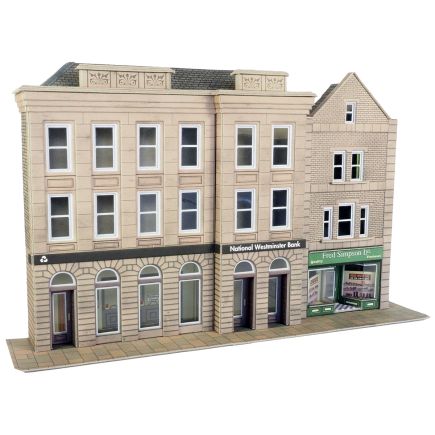 Metcalfe PO271 OO Gauge Low Relief Bank and Shops Card Kit