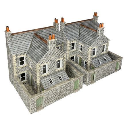 Metcalfe PO305 OO Gauge Low Relief Stone Terraced House Backs