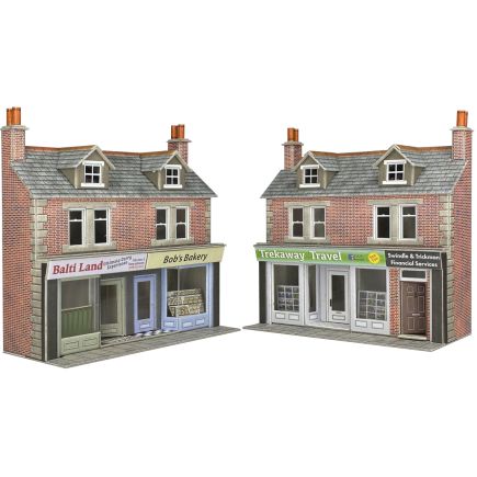 Metcalfe PO306 OO Gauge Low Relief Brick Shop Fronts Card Kit