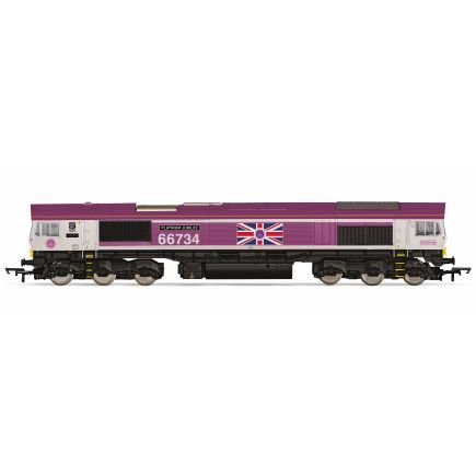 Hornby R30332 OO Gauge Class 66 66734 'Platinum Jubilee' GBRf