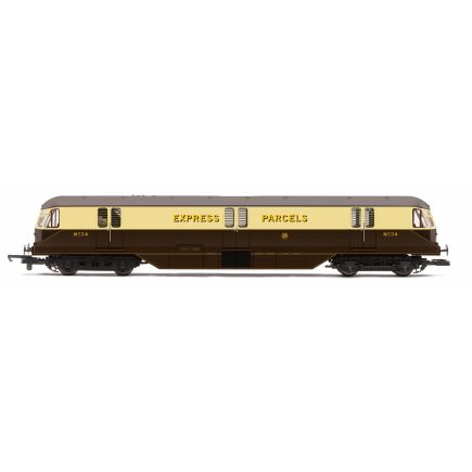 Hornby R30384 OO Gauge GW Parcels Railcar No.34 GW Chocolate And Cream