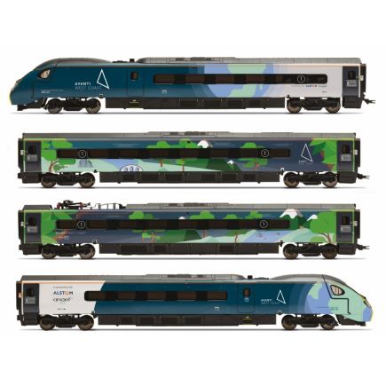 Hornby R30444 OO Gauge Class 390 Pendolino 4 Car Train Pack 390121 Avanti West Coast COP26 Livery