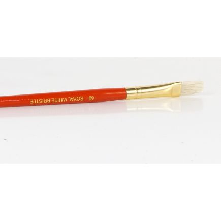 Royal And Langnickel R60-8 White Bristle Paint Brush Flat No.8