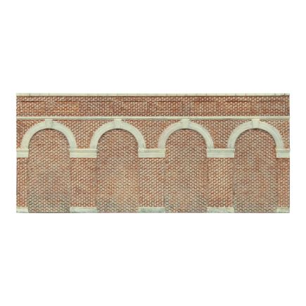 Hornby R7384 OO Gauge Mid Level Arched Retaining Walls x2 Red Brick