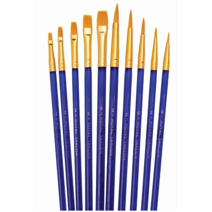 Royal And Langnickel SVP7 Gold Taklon Paint Brush Set Pack Of 10