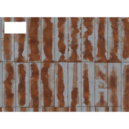 Scale Model Scenery TX012 OO Gauge Rusty Corrugated Iron Texture Paper Pack Of 5