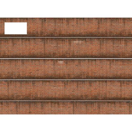 Scale Model Scenery TX258 OO Gauge English Bond Weathered Red Brick Platform Wall Texture Paper Pack Of 5