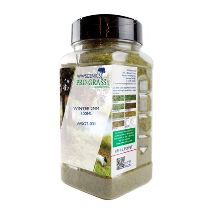 WWScenics WSG-2035 2mm Winter Static Grass 500ml Canister