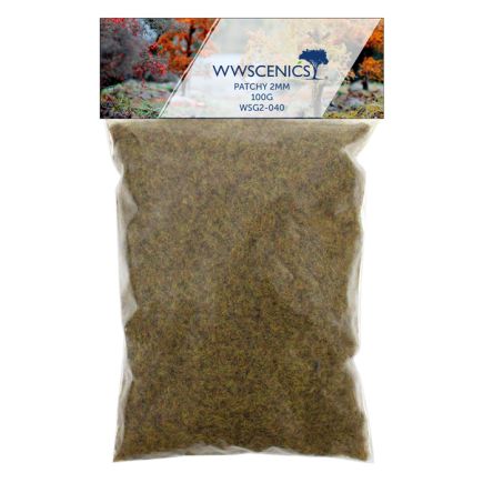 WWScenics WSG-2040 1000ml 2mm Patchy Static Grass 100g