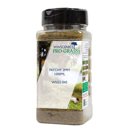 WWScenics WSG-2045 2mm Patchy Static Grass 1000ml Canister