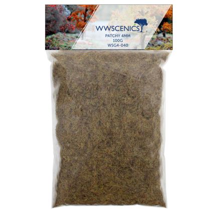 WWScenics WSG-4040 1000ml 4mm Patchy Static Grass 100g