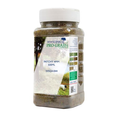 WWScenics WSG-4044 4mm Patchy Static Grass 500ml Canister