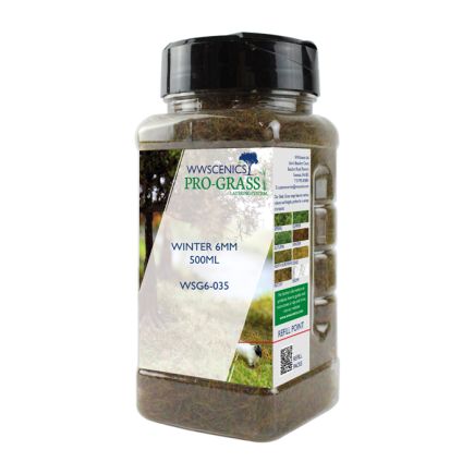 WWScenics WSG-6035 6mm Winter Static Grass 500ml Canister