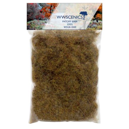 WWScenics WSG-6040 1000ml 6mm Patchy Static Grass 100g