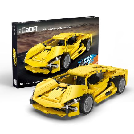 CaDA C52021W Lightning Pull Back Racing Car Plastic Brick Kit