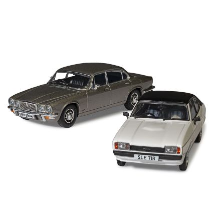 Corgi CC91992 Screen Stars Ford Capri Mk2 2.0S Diamond White Jaguar XJ6 Series 2 Silver