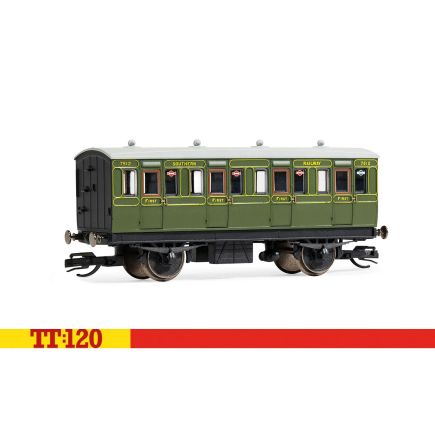 Hornby TT4051 TT Gauge 4 Wheel Coach First Class SR Green