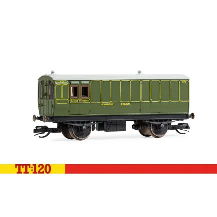 Hornby TT4054 TT Gauge 4 Wheel Coach Full Brake Coach SR Green