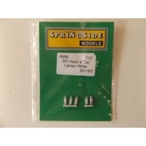 Springside DA19 OO Gauge BR White Head & Tail Lamps Pack Of 5