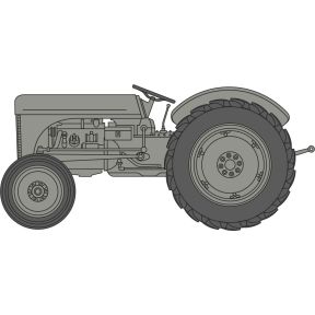 Oxford Diecast 120TEA001 TT Gauge Ferguson TEA Tractor Grey