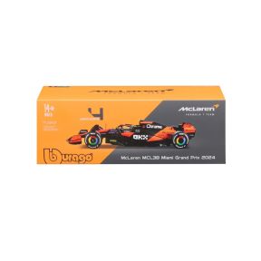 Bburago 18-28033N Mclaren MCL38 2024 Formula One Lando Norris with Helmet 1:24th Scale
