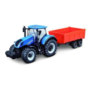 Bburago 18-31658 New Holland T7.315 Tractor With Orange Tipping Trailer